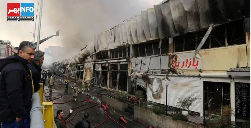 آتش‌سوزی بزرگ در بازارچه جنت‌آباد در غرب تهران